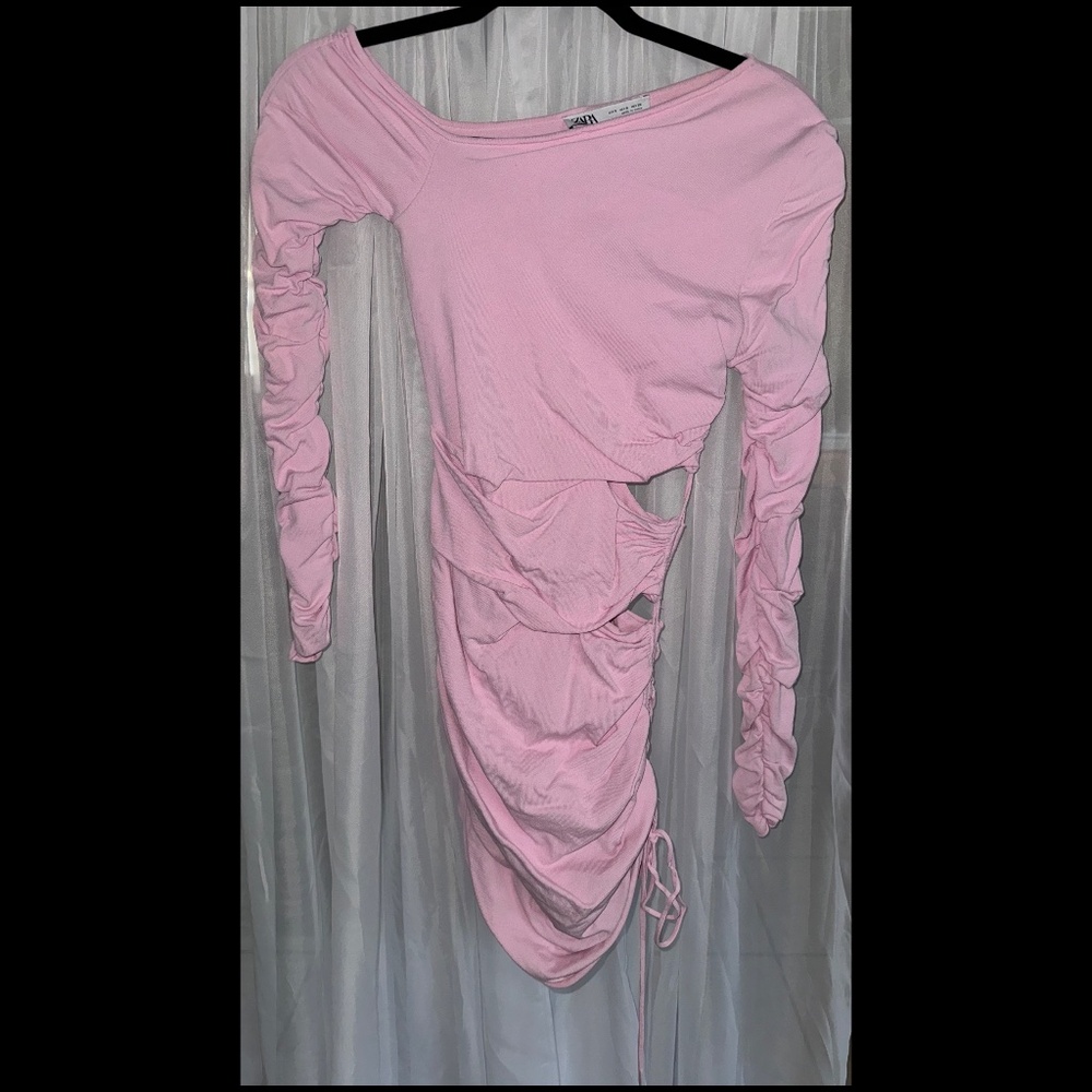 Zara light pink cut out dress